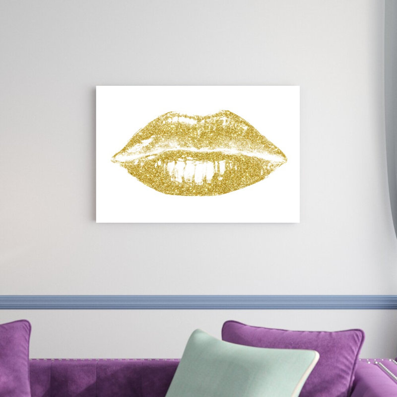 «Glitter Lips II» par Studio W - reproduction sur toile tendue, H 20 po x l 30 po