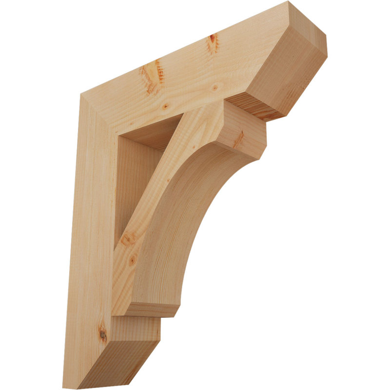 Support en bois / corbeau, H 28 po x l 5,5 po x P 24 po, Douglas (lisse)
