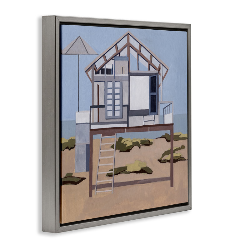 Cadre flottant Silent Shores Cabin, design par Melissa Wang, H 18 po x l 18 po, Cadre flottant gris lustré