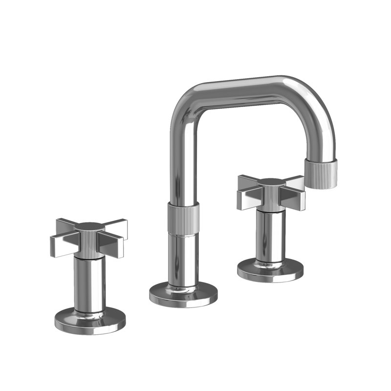 Pardees Widespread Bathroom Faucet with Drain Assembly, Polished Chrome