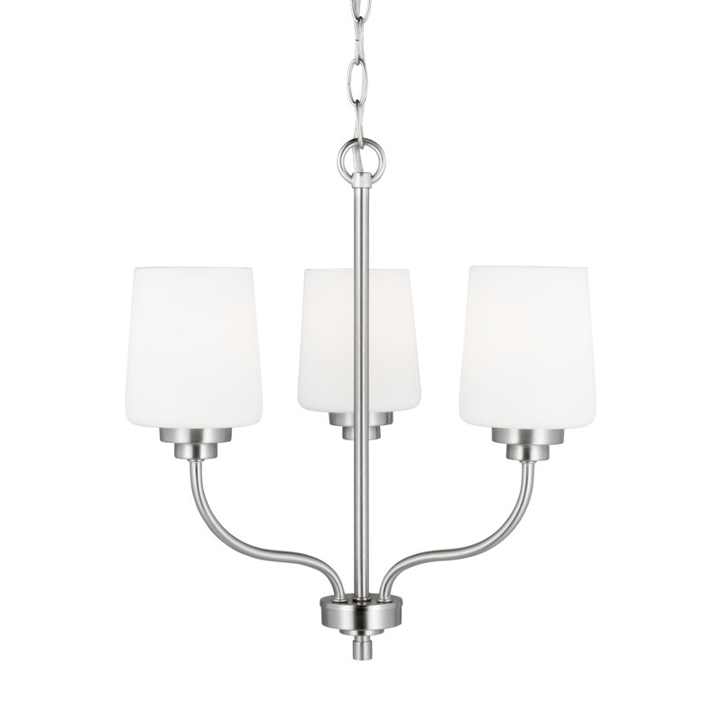 Lustre classique / traditionnel à 3 lumières Windom, Nickel brossé, Non