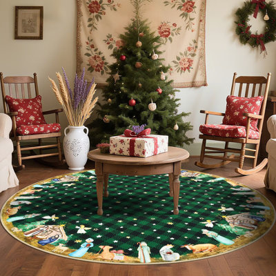 Tapis de Noël de Noël lavable à la machine avec envers en caoutchouc antidérapant Tapis de Noël à poils courts, revêtement de sol pliable résistant aux taches Merry Christmas