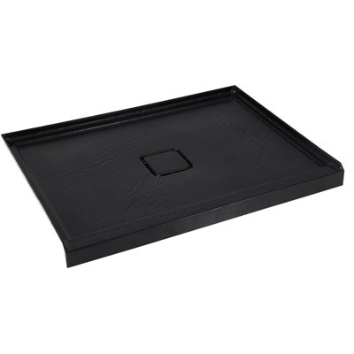 Base de douche en acrylique et en pierre Arma, conception texturée antidérapante, avec couvercle de drain assorti (ensemble de drain non inclus)