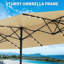 Parasol de patio rectangulaire de 15 pi avec lumières solaires et base inclus - Grand parasol de patio-1187324855
