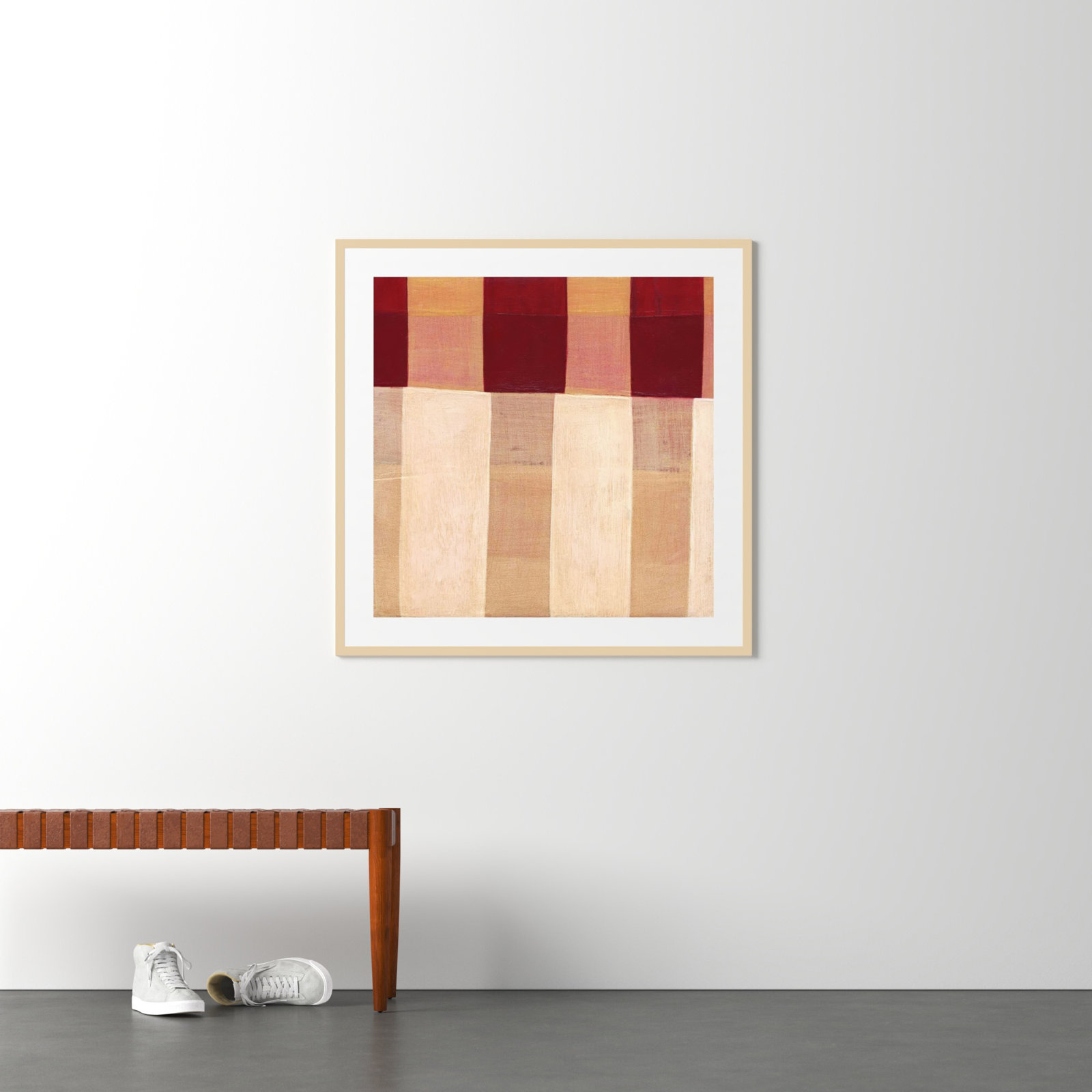 Broken Stripes 1 by Laura Nugent, Brown, 41" H x 41" W x 1" D
