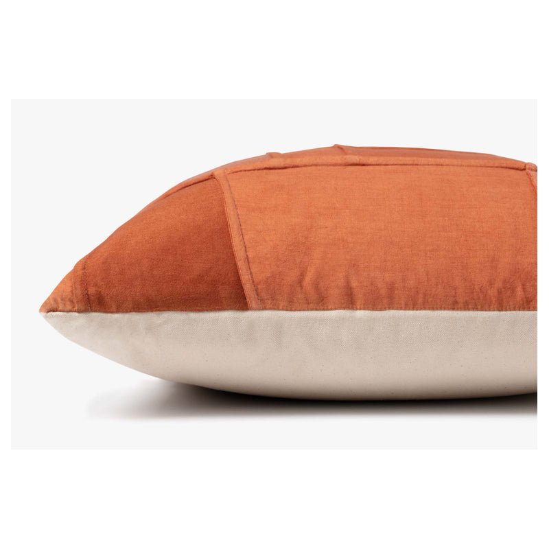 Decorative Square Cotton Pillow Cover and Insert, Rust, Down Blend