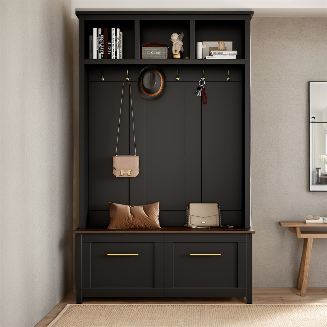 Sleek & Chic Modern Versatile 4-in-1 Hall Tree Red Barrel Studio® 