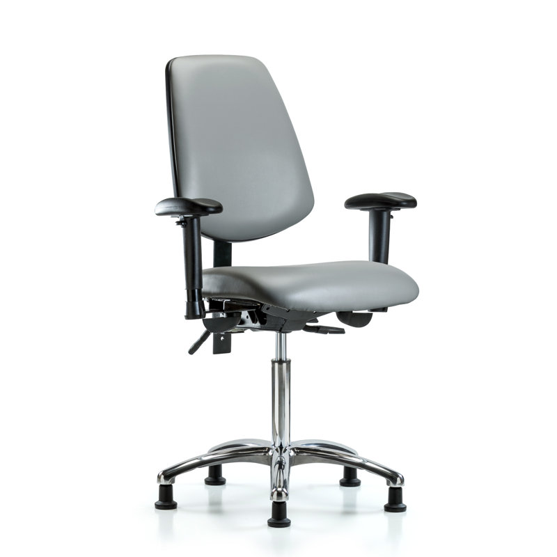 Latoyah Vinyl Task Chair, Light Gray, Yes