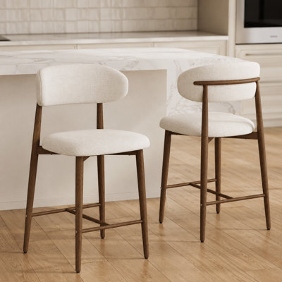 Tabouret de bar 39,7 po de hauteur comptoir (ensemble de 2), beige