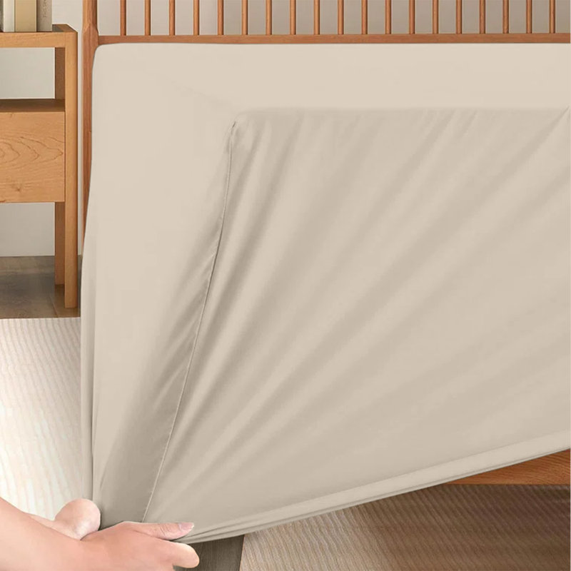 Soft & Breathable Microfiber Extra Deep Fitted Sheet, Beige, Kingsize (5')