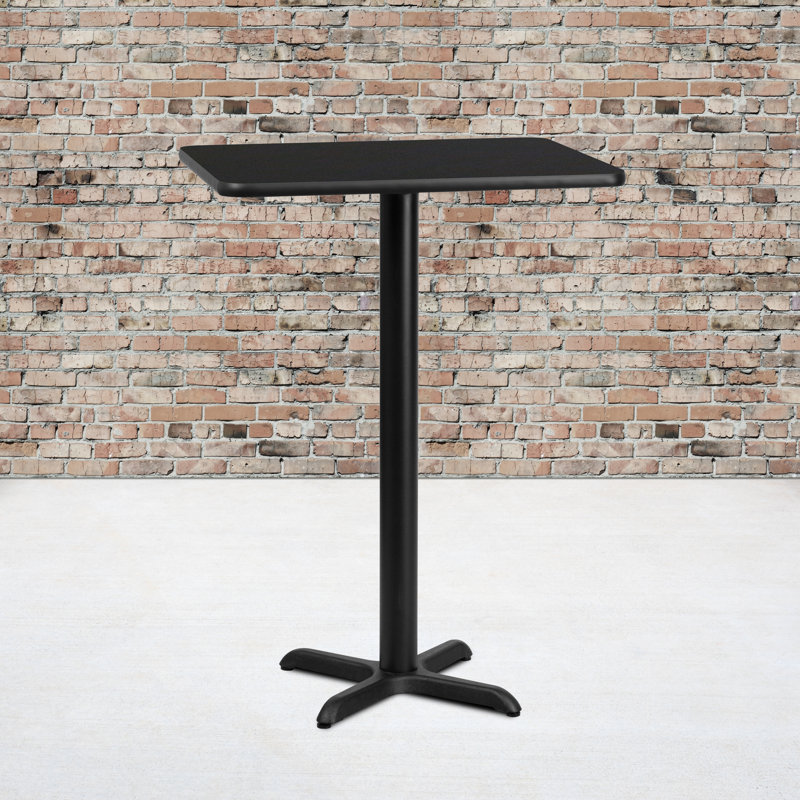 Jaramillo Rectangular Laminate Table Top with Standard or Bar Height Table Base, Black, 42" W x 30" L