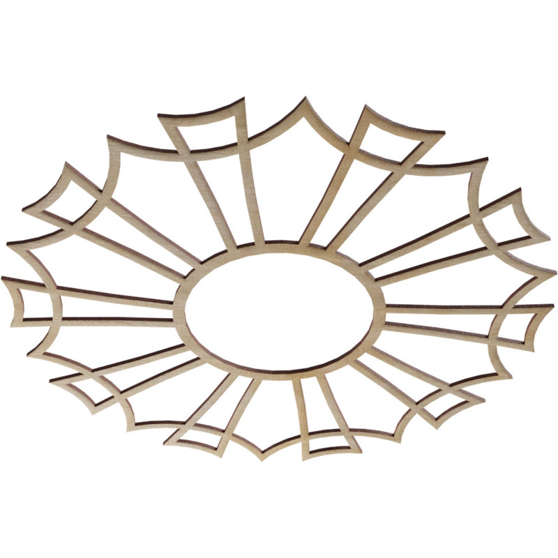 Médaillon de plafond 26 po x P 9 po x P 1/8 po x P 3/8 po Augustus, H 26 po x l 26 po x P 0,25 po, Noyer blanc