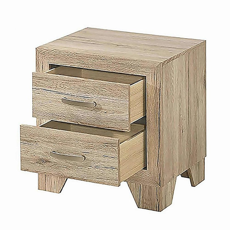 Natural two-tone drawer bedside table