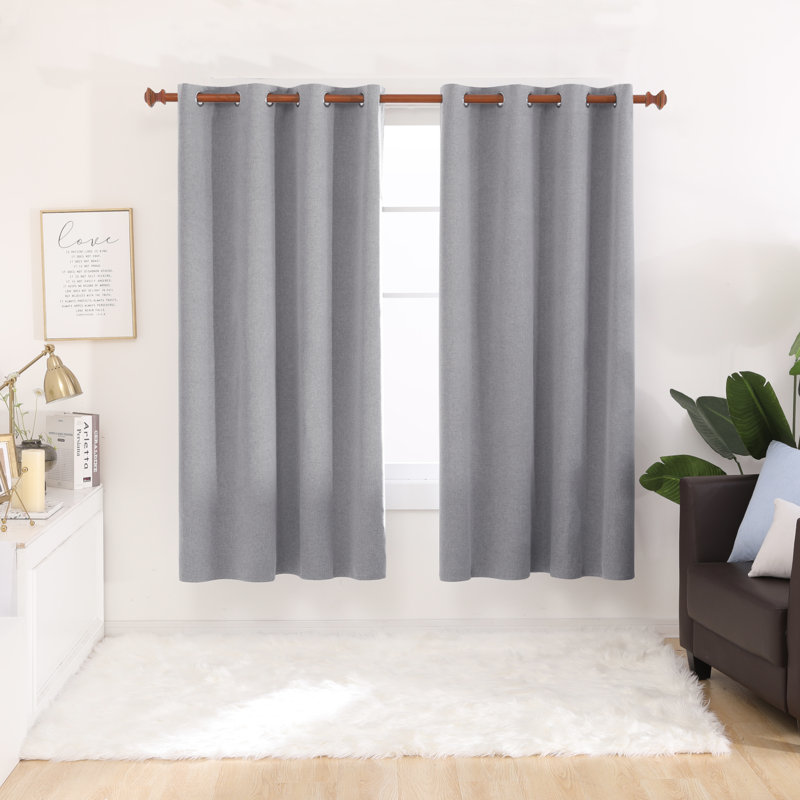 Riey Blackout Curtain Panel Pair, 52" W x 90" L, Gray