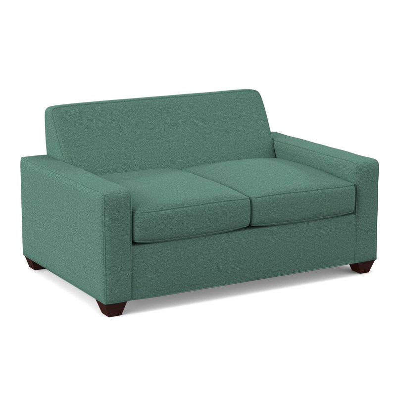 Avery 72" Square Arm Sofa, Empire Mahogany, Antic Lagoon