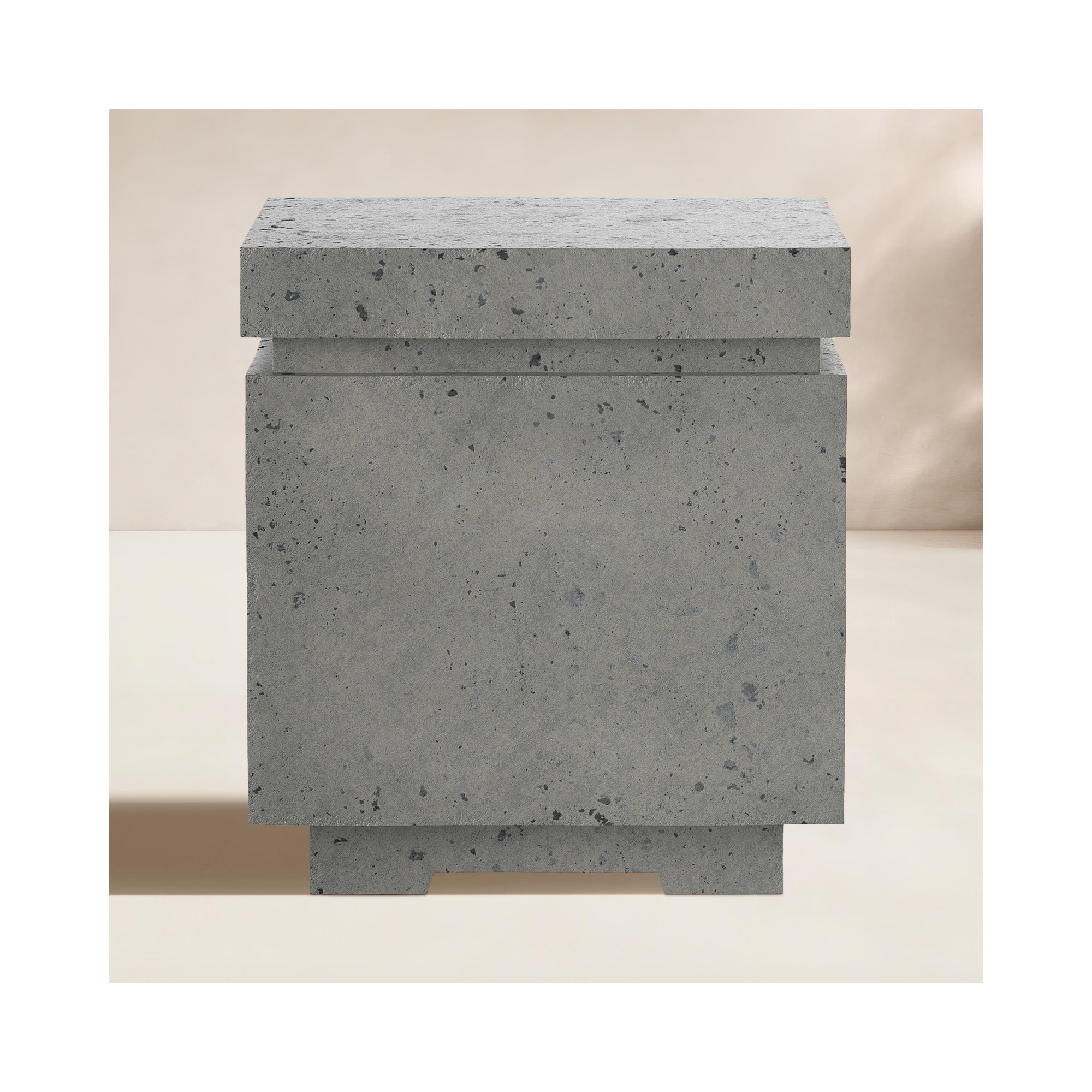 Eric Concrete Propane Tank Cover Side Table, Pewter Concrete