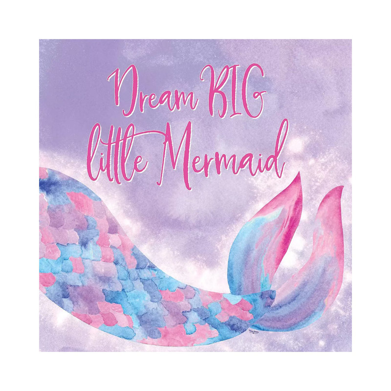 Mermaid Life I Pink/Purple 1 Piece Wrapped Canvas Wall Art, 93.98 cm H x 93.98 cm W x 3.175 cm D