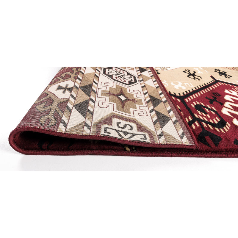 Tapis rouge/ivoire Malden, Rectangle 2 pi 2 po x 3 pi