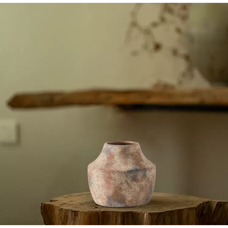 Vase à fleurs en céramique, petits vases à fleurs fabriqués à la main pour la décoration intérieure, Terracotta