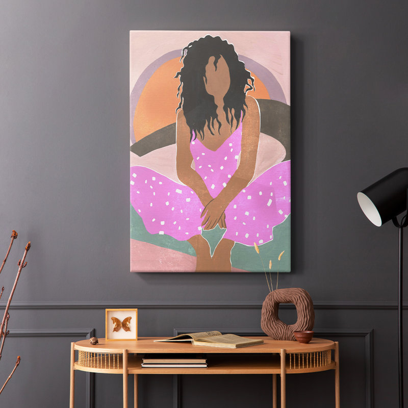 Curly Lady IV - Galas enveloppés de galerie, H 48 po x l 32 po