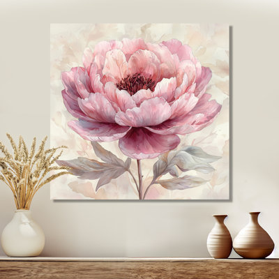 Élégance rétro de pivoines roses I - pivoines, art mural