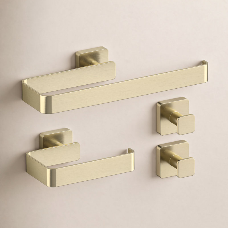 Blaze 4 - Piece Bathroom Hardware Set, Brushed Gold