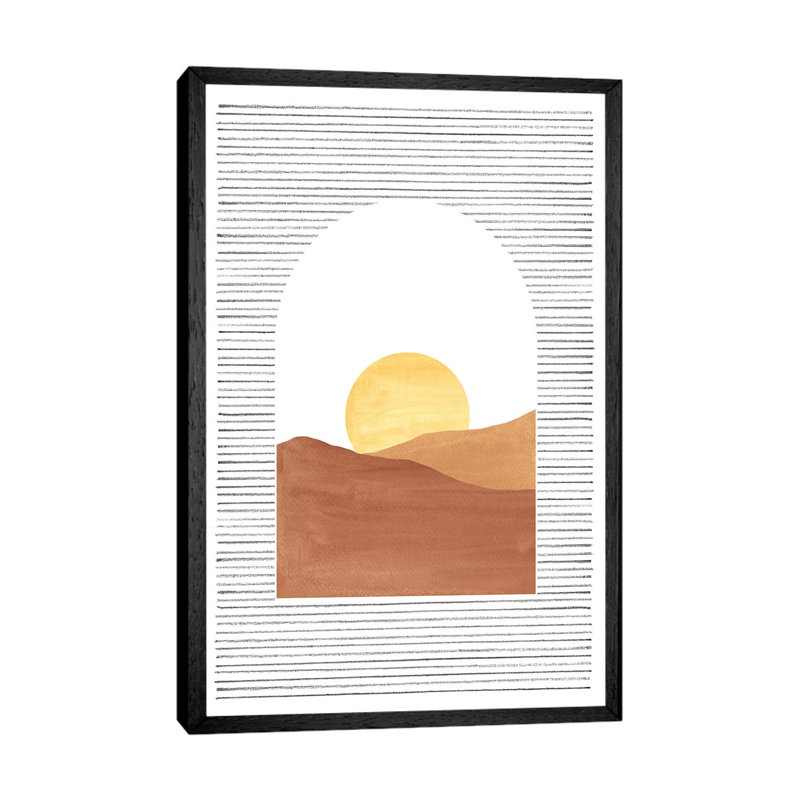 Abstract Sunset In The Arch by Whales Way - Painting on Canvas, 66.04cm H x 45.72cm W x 3.81cm D, Black Framed