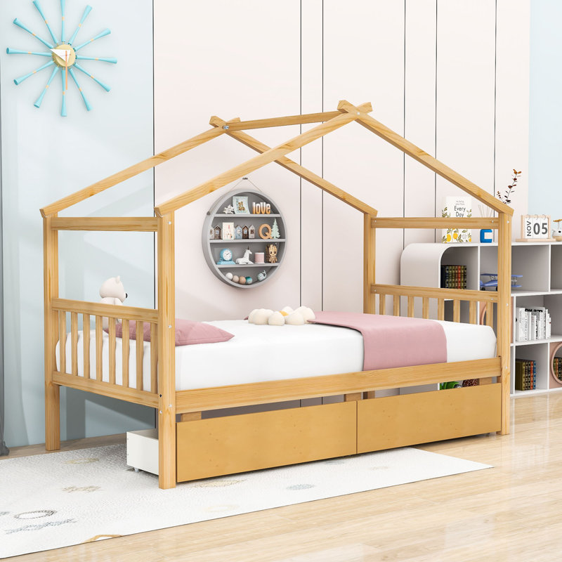Shawsville Daybed with 2 Big Drawers, Natural, Twin