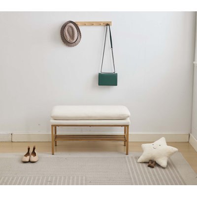 Banc de rangement à couvercle rabattable rembourré Avera