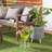 1 Piece Metal Dog Indoor Outdoor Green Planter with Floral Pattern Planter