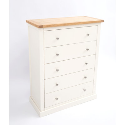 90 cm W Chest of 5 Drawers