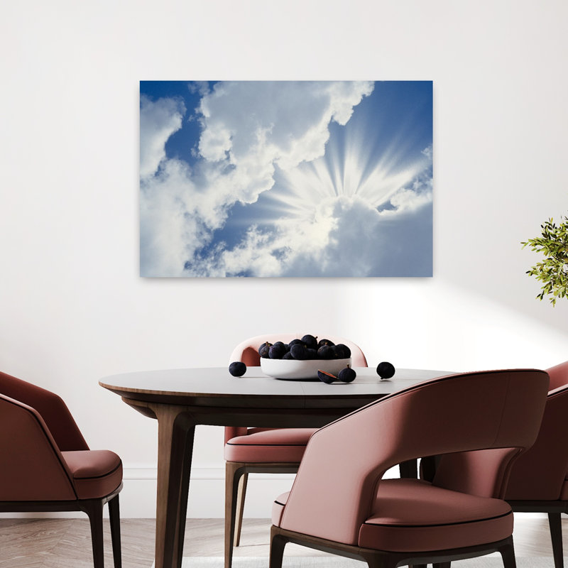 Cumulus, nuages dans le ciel, paysage contemporain contemporain, art, H 24 po x l 36 po