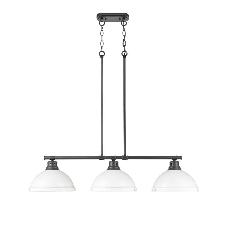 Laramy 3-Light Linear Pendant, Matte Black, Matte White