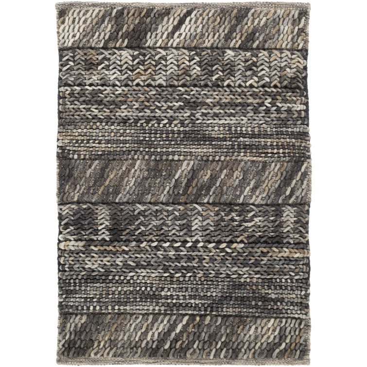 Tapis gris/brun/beige en laine handwoven Shelton