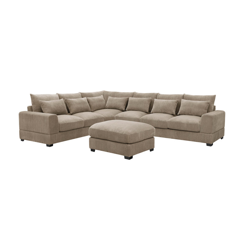 Laguna Modular Corduroy Sectional, Brown Corduroy