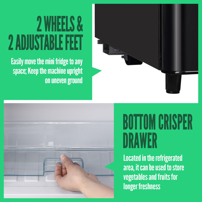 Retro Small Refrigerator, Retro Black