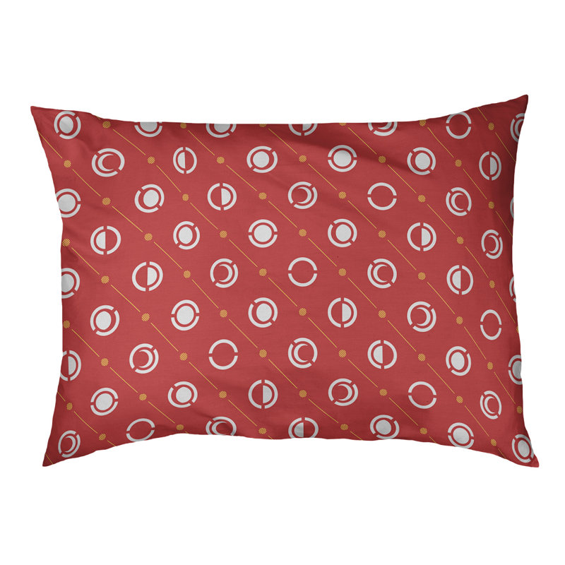 Coussin d’extérieur pour chien moon phases Chenault, Moyen (l 40 po x P 6,5 po x H 30 po), Rouge / jaune / blanc