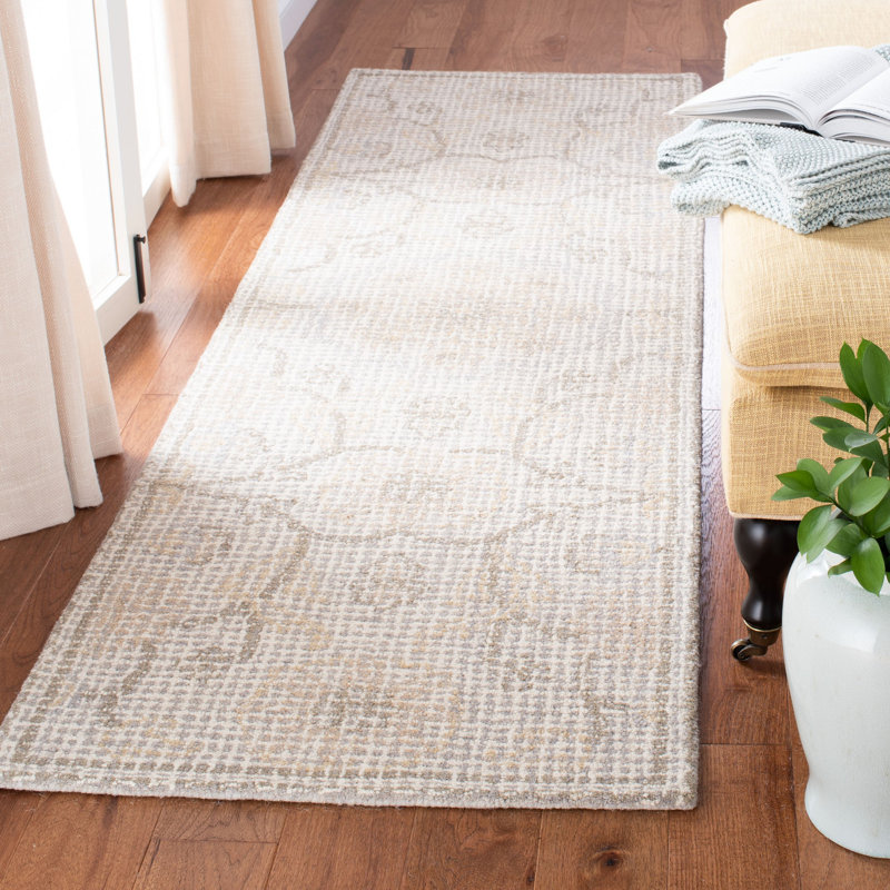 Sulema Hand Tufted Wool Floral Rug, Runner 2'3" x 8'
