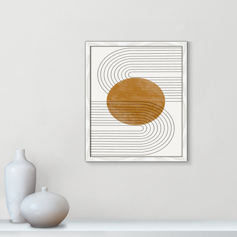 Échos courbés par Miuus Studio, 16'' W x 19'' H, Grain de bois blanc, Impression encadrée