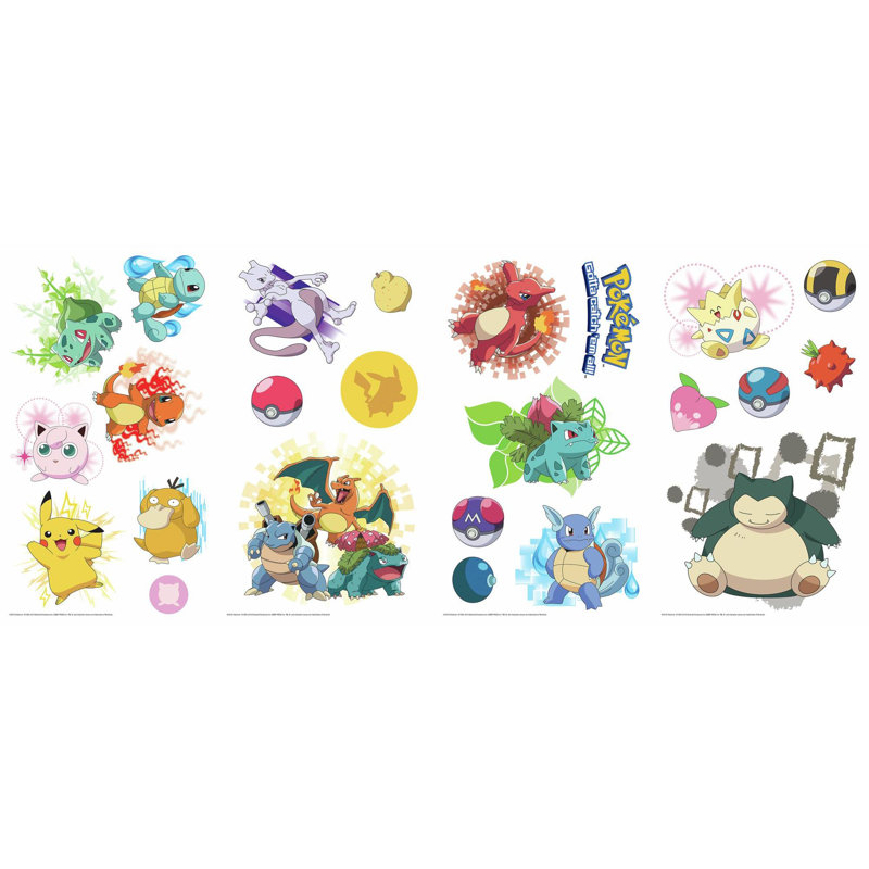 Iconic Pokemon Assorted Peel and Stick Wall Decals