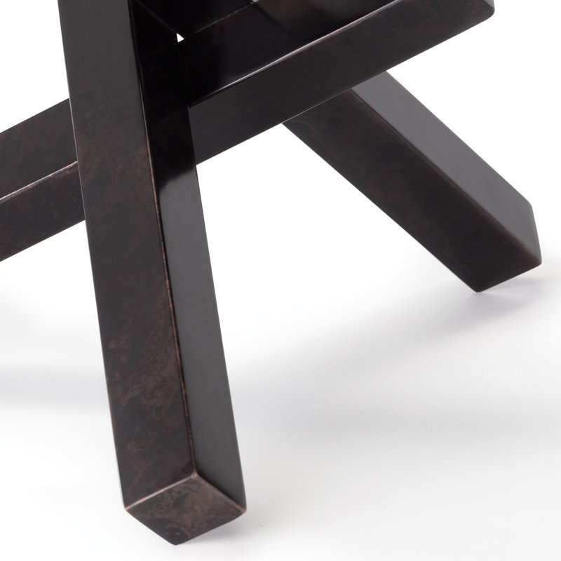 Patina Finish Zinc Metal Intersecting Sculpture