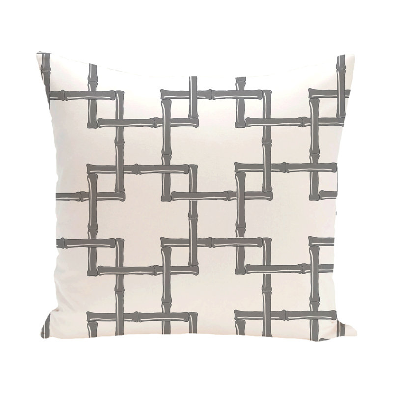 Coussin Botanical Blooms, H 18 po x l 18 po, Gris