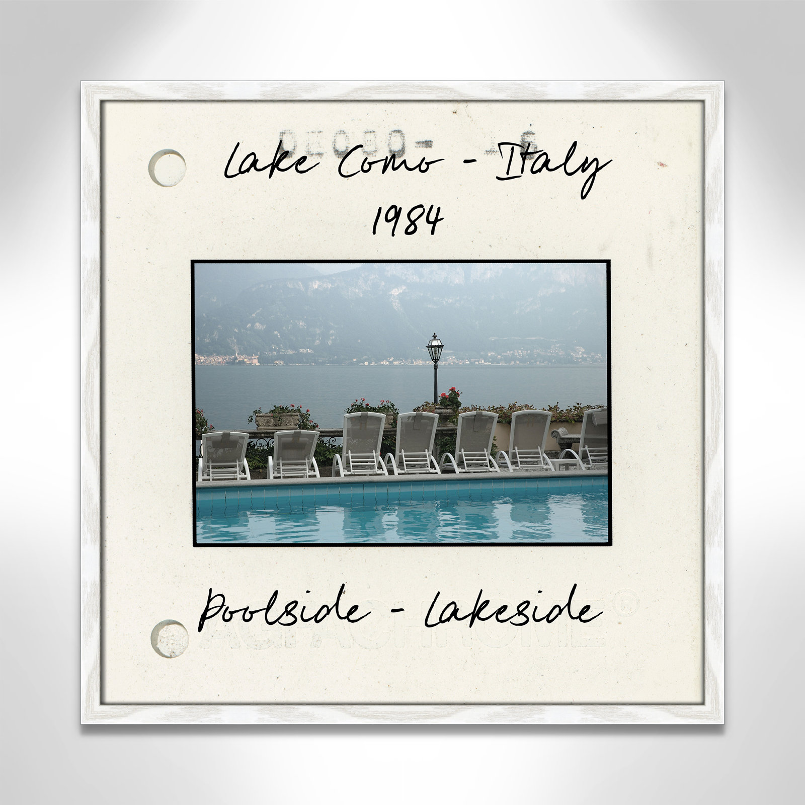 Travel Slide Collection "Lake Como, Italy" Print, Black Single Picture Framed Paper, 23.5" H x 23.5" W x 0.75" D