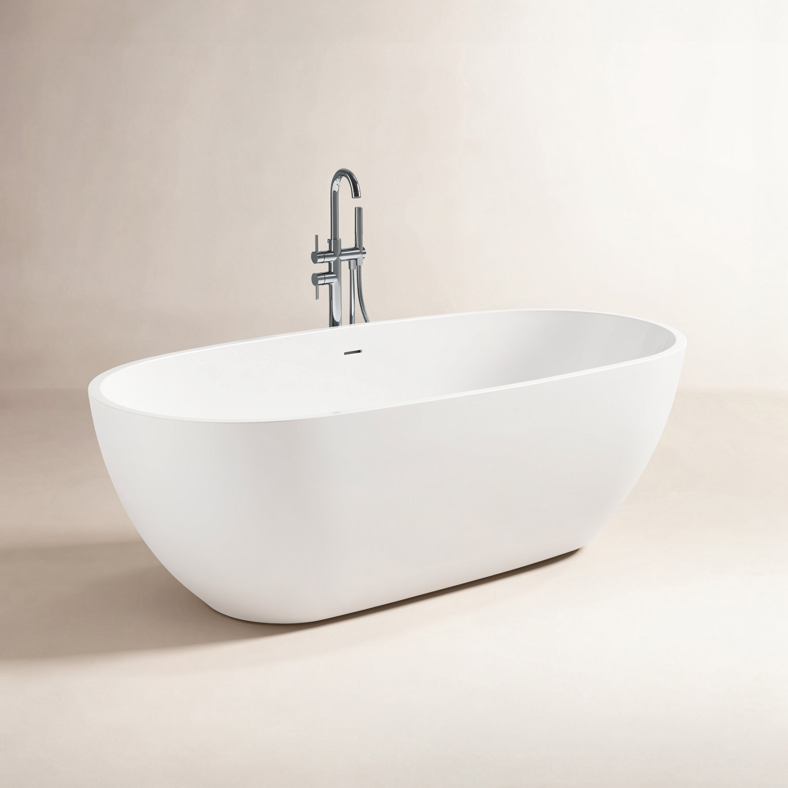 Tidal 71" Freestanding Soaking Acrylic Bathtub
