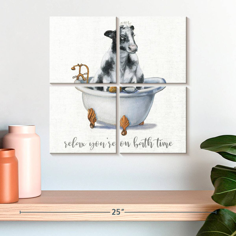 Ketti Bath Time Cow, H 18 po x l 18 po