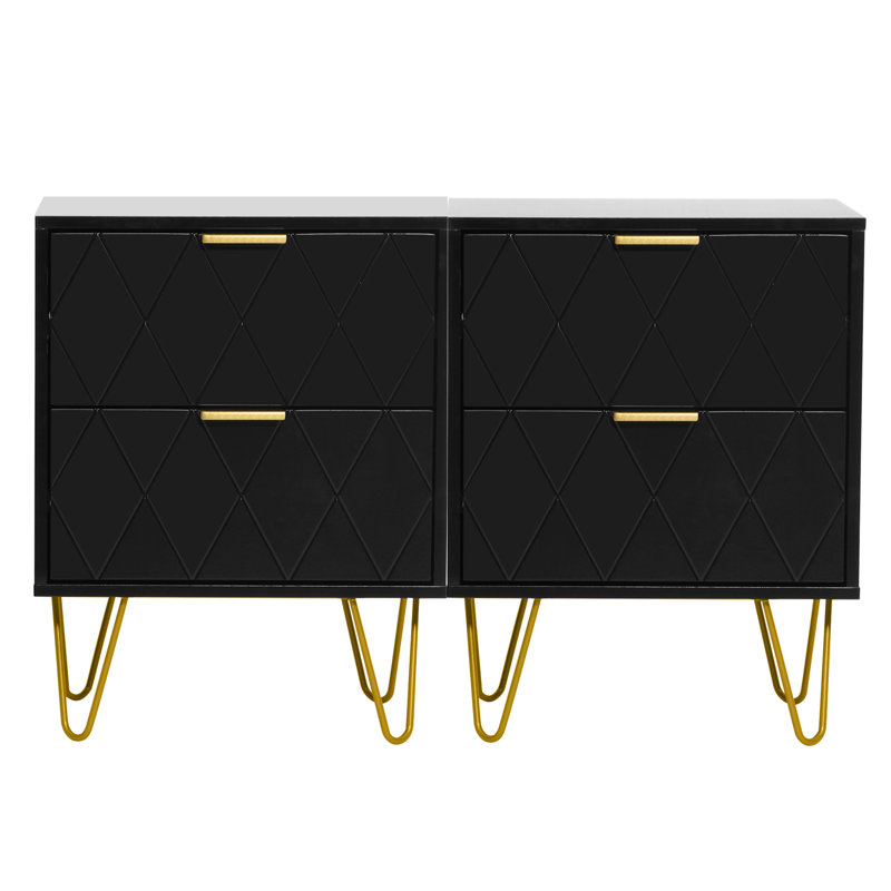 Marable 15.7'' W Nightstand, Black