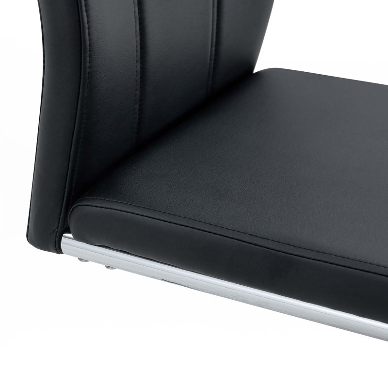 Chaises de salle à manger en polyuréthane, 4, Noir