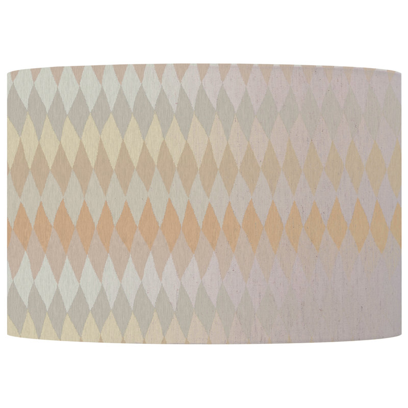 Cotton Round Lamp Shade in Brown, 24cm H x 46cm W x 46cm, Sepia