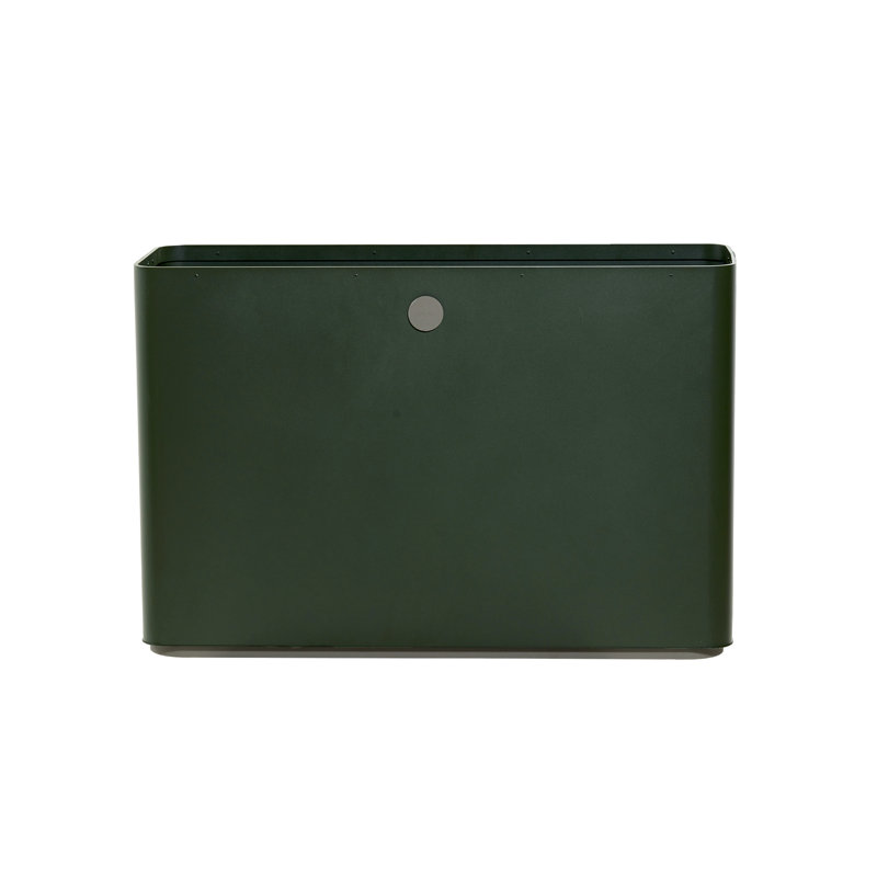 Metal Planter, Dark Green/Taupe