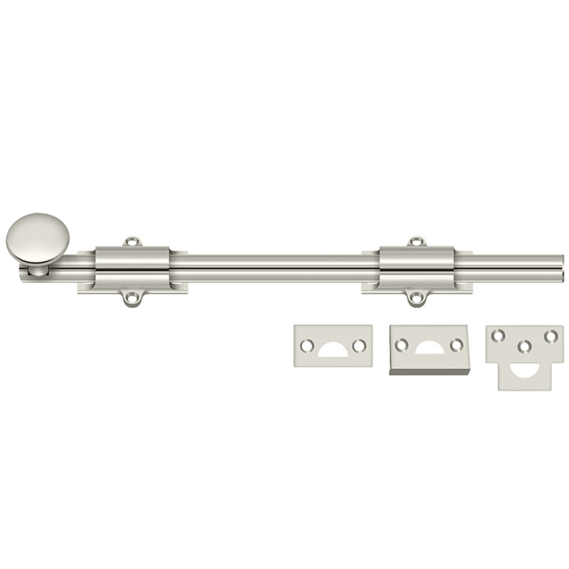 Boulon de surface 12 po Deltana 12SB14 12SB, laiton robuste, nickel poli